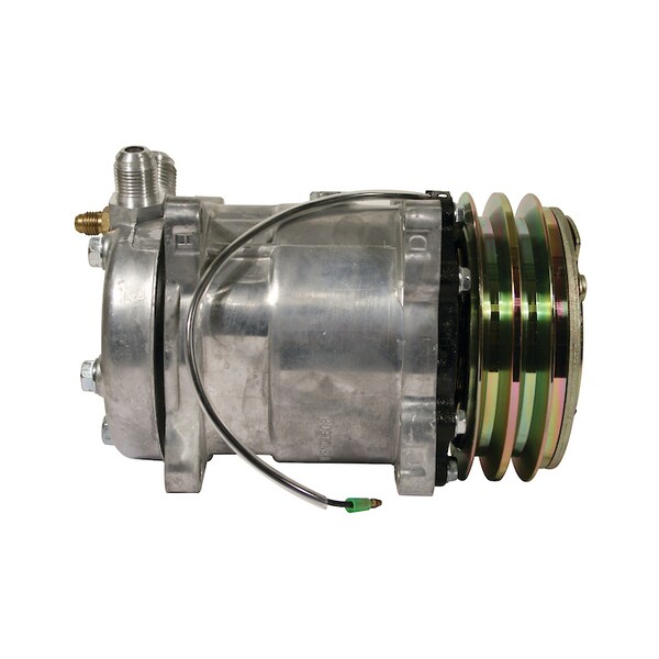 Compressor, New, Sanden Style w/ Clutch (8390) 7.5" x10.6" x7.6"